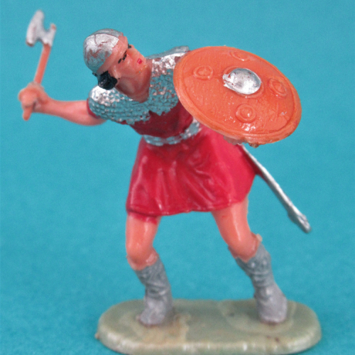 8842 4  Normand se défendant avec épée et bouclier (socle ne correspond pas à la peinture = problème récurrent).